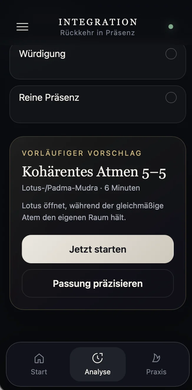 Praxisempfehlung nach der Zustandsanalyse.