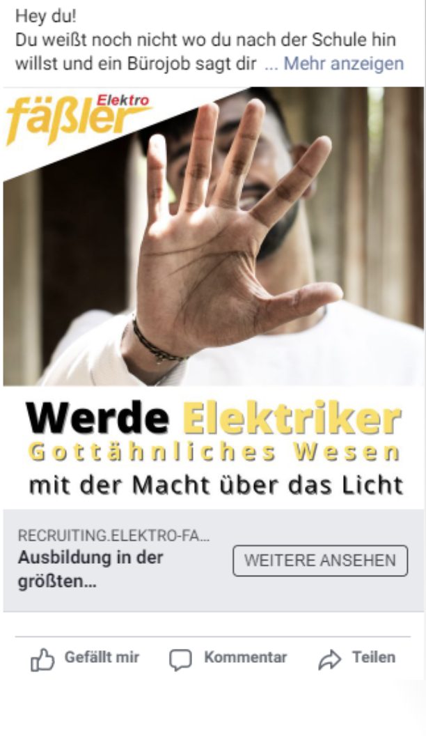 Digitale Mitarbeitergewinnung für Elektro Fäßler